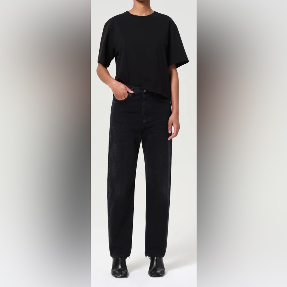 AGOLDE | 90's Mid Rise Straight Tar Black Jeans‎ A069E-1157 Button Fly Sz 32